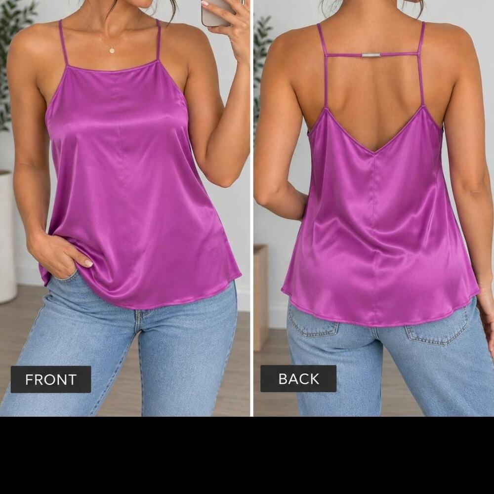 Calvin klein purple satin slip top